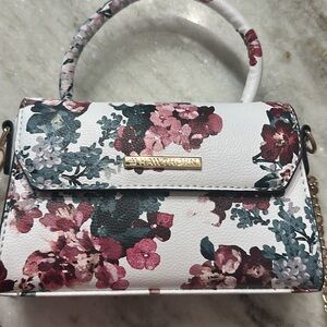 41 Hawthorn Floral Mini Bag - White and Burgundy